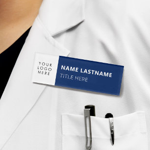 Etiqueta De Nombre Logotipo de personalizado Título de imán blanco az