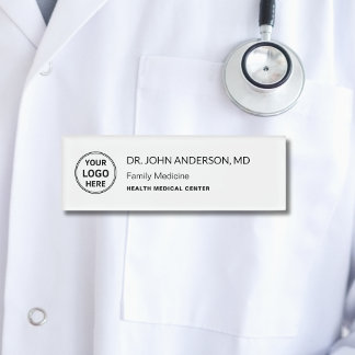 Etiqueta De Nombre Logotipo de profesional sanitario enfermera médico
