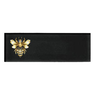 Etiqueta De Nombre Logotipo de Relieve metalizado dorado falso poligo