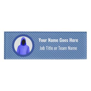 Etiqueta De Nombre Logotipo defensivo de Hacker InfoSec - personaliza