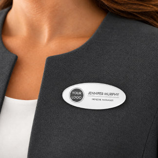 Etiqueta De Nombre Logotipo moderno de empresa para empleado
