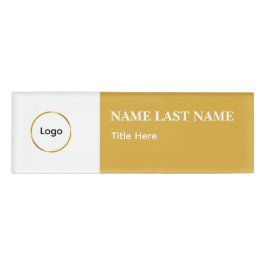 Etiqueta De Nombre Logotipo personalizado elegante imán azul polvorie