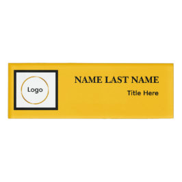 Etiqueta De Nombre Logotipo personalizado elegante imán azul polvorie