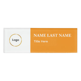 Etiqueta De Nombre Logotipo personalizado elegante imán azul polvorie