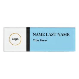 Etiqueta De Nombre Logotipo personalizado elegante imán de azul polvo