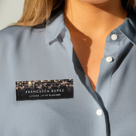 Etiqueta De Nombre Luces doradas