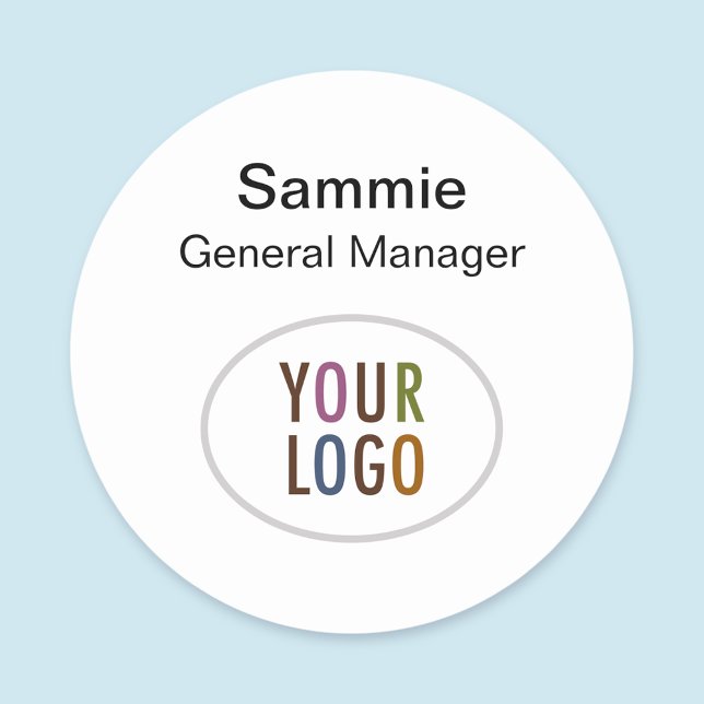 Etiqueta de nombre magnético de redondeo de Person (MISOOK White Round Name Tag with Logo)