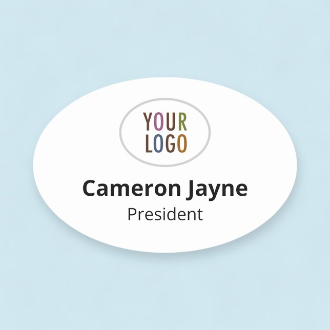 Etiqueta de nombre magnético ovalado grande o logo (MISOOK Oval Name Tag)