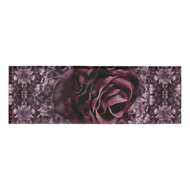 Etiqueta De Nombre Mandala de rosa  (Anverso)