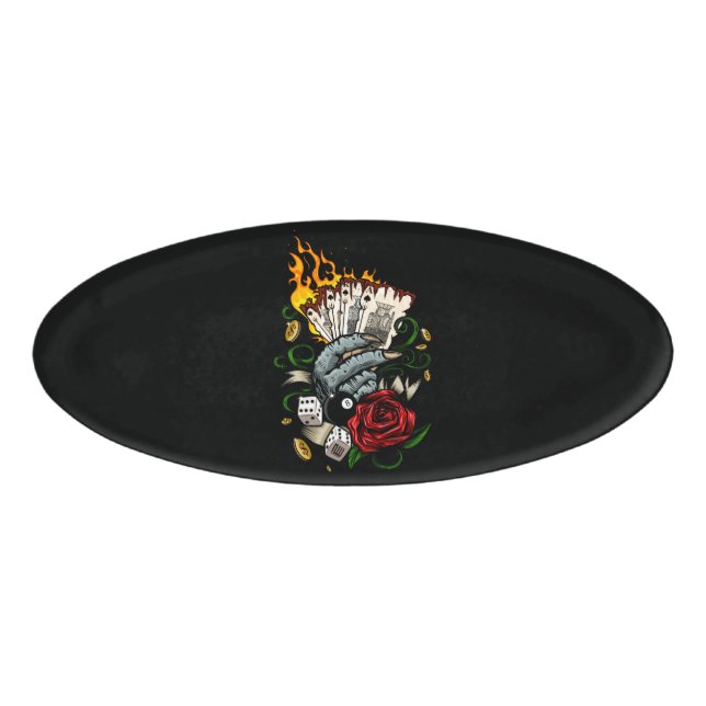 Etiqueta De Nombre Mano De Tarjetas (Anverso)