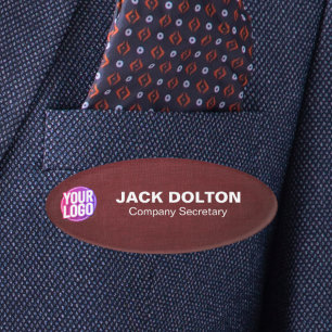 Etiqueta De Nombre Marca con sonrisa: Logo personalizado o foto