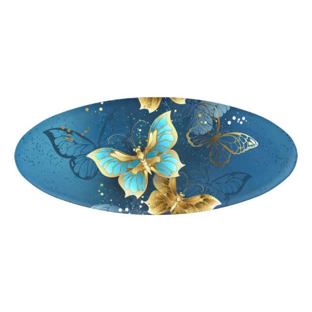 Etiqueta De Nombre Mariposas doradas (Anverso)