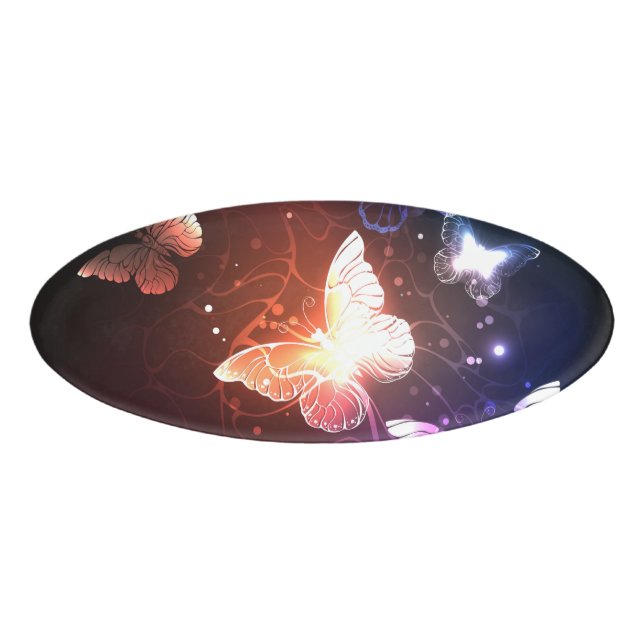 Etiqueta De Nombre Mariposas nocturnas brillantes (Anverso)
