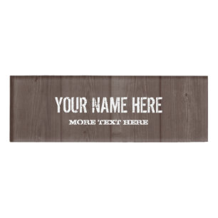Etiqueta De Nombre Marrón grano de madera marrón nombre rústico etiqu