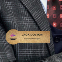 Etiqueta de nombre metálico personalizada para el