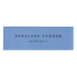 Etiqueta De Nombre Minimalista de moda Cornflower Blue Professional