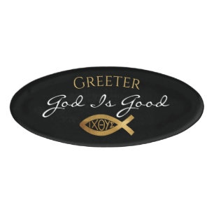 Etiqueta De Nombre Ministerio de la Iglesia Cristiana Greeter Usher I