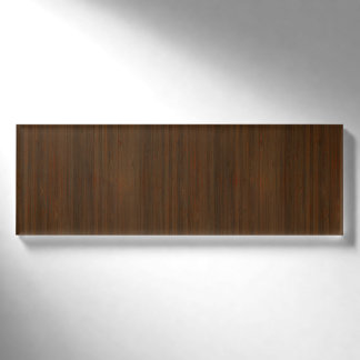 Etiqueta De Nombre Mirada de madera de bambú del grano de Brown de la