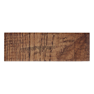 Etiqueta De Nombre Mirada rugosa del grano de madera de roble de