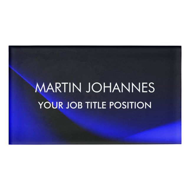 Etiqueta De Nombre Moda Elegante Platón Estilo Azul (Anverso)