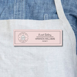 Etiqueta De Nombre Modern Bakery Custom Logo Pink