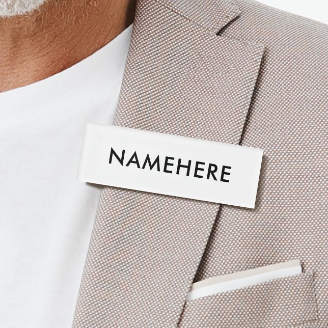 Etiqueta De Nombre Moderno Big Fonts Básico Blanco Minimalista Simple (Subido por el creador)