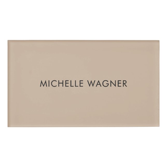 Etiqueta De Nombre Moderno profesional elegante elegante Minimalista (Anverso)