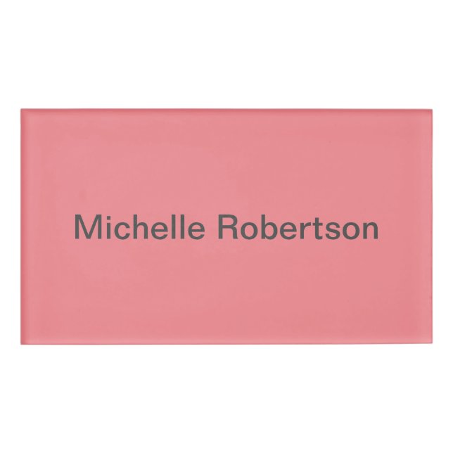 Etiqueta De Nombre Moderno, sencillo, Minimalista, añadir nombre prop (Anverso)