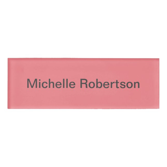 Etiqueta De Nombre Moderno, sencillo, Minimalista, añadir nombre prop (Anverso)