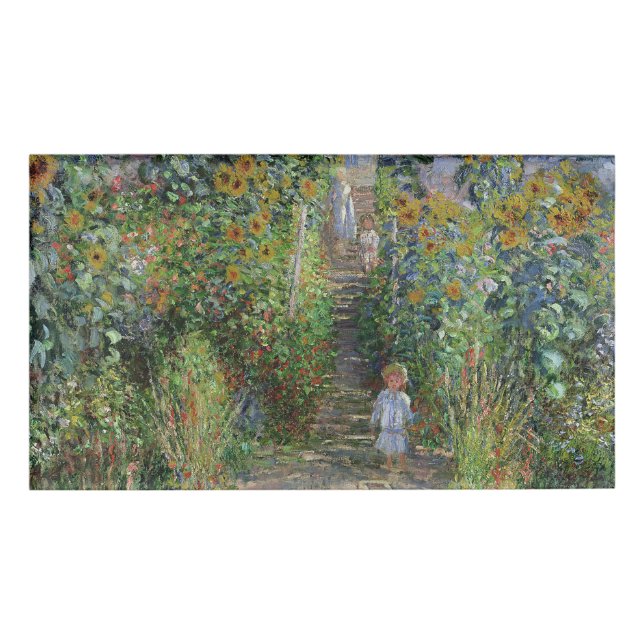 Etiqueta De Nombre Monet Garden Vetheuil Impresionim Pintura (Anverso)