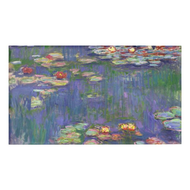 Etiqueta De Nombre Monet Water Lilies Masterpiece Pintura (Anverso)