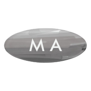 Etiqueta De Nombre Monograma simple añada su letra de nombre man mini