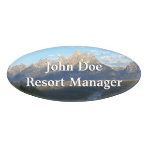 Etiqueta De Nombre Montañas Jackson Hole (Parque Nacional del Gran Te