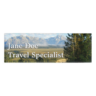 Etiqueta De Nombre Montañas y río de Jackson Hole