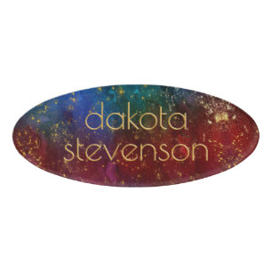 Etiqueta De Nombre Moody Ombre Psicodelic Grunge Stardust Branding