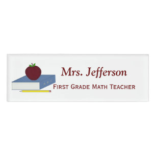 Etiqueta De Nombre Nametag personalizado de los profesores del libro