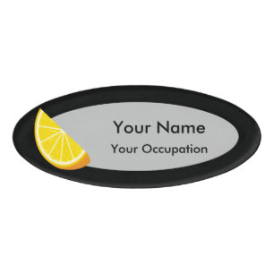 Etiqueta De Nombre Naranja Slice