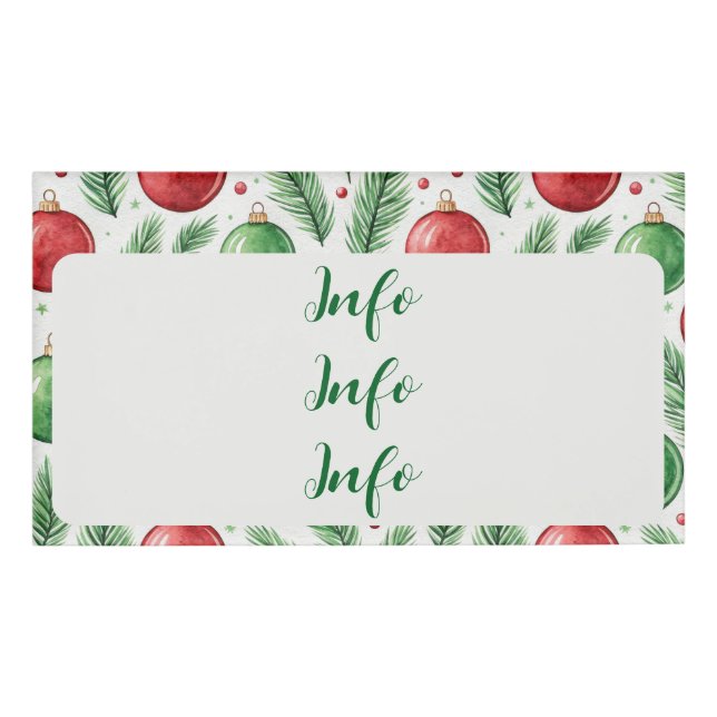 Etiqueta De Nombre  Navidad personalizada  (Anverso)