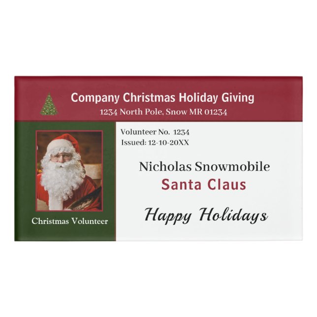 Etiqueta De Nombre Navidades de empleados Personalizado de identifica (Anverso)