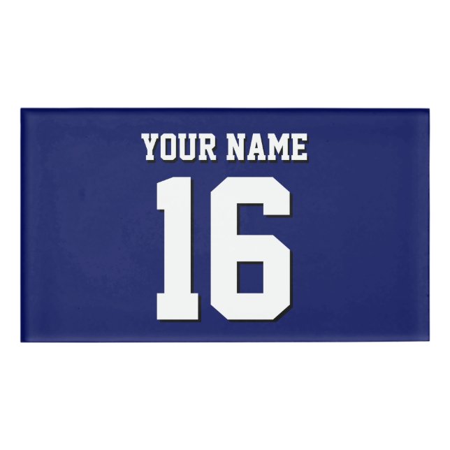Etiqueta De Nombre Navy Blue Sports Jersey (Anverso)