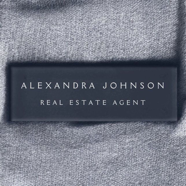 Etiqueta De Nombre Negocio moderno de la Marina Azul profesional (Subido por el creador)