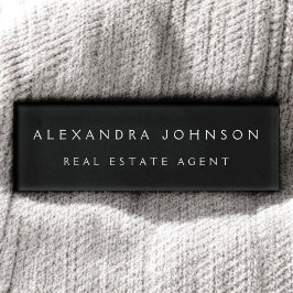 Etiqueta De Nombre Negros profesionales y negocios modernos