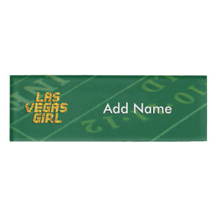 Etiqueta De Nombre Neon Lights - Chica de Las Vegas