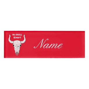 Etiqueta De Nombre Ningún Bull Nunca Thunder_Cove