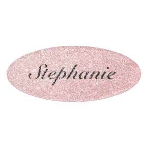 Etiqueta De Nombre Nombre Personalizado Estilo De Espuma Purpurina Ro