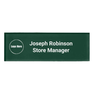 Etiqueta De Nombre Nombre personalizado Logotipo de título Verde oscu