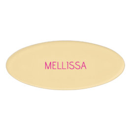 Etiqueta De Nombre Nombre personalizado minimalista crema