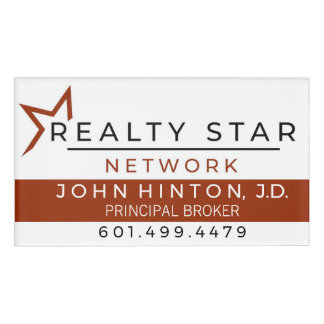 Etiqueta De Nombre Nombre Tage, blanco con la bandera roja