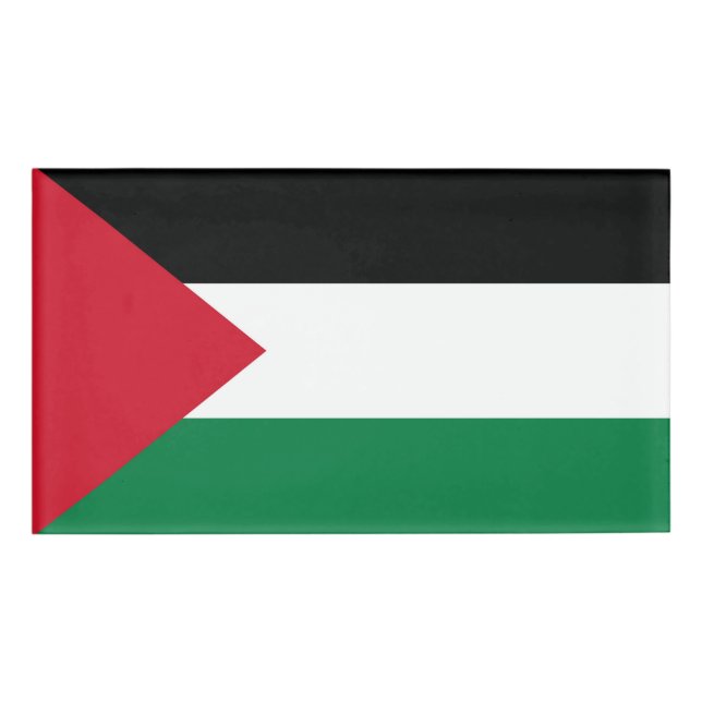 Etiqueta De Nombre oficialmente bandera del Estado de Palestina (Anverso)