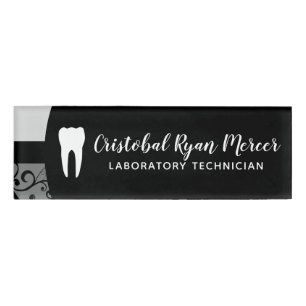 Etiqueta De Nombre oficina dental del damasco profesional